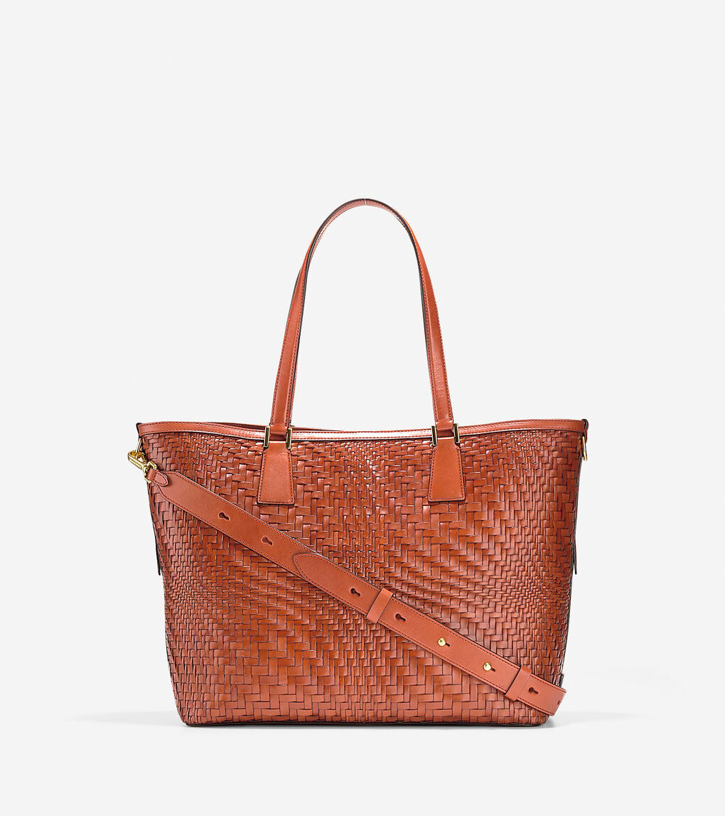 Genevieve Weave Tote in Brown | Cole Haan