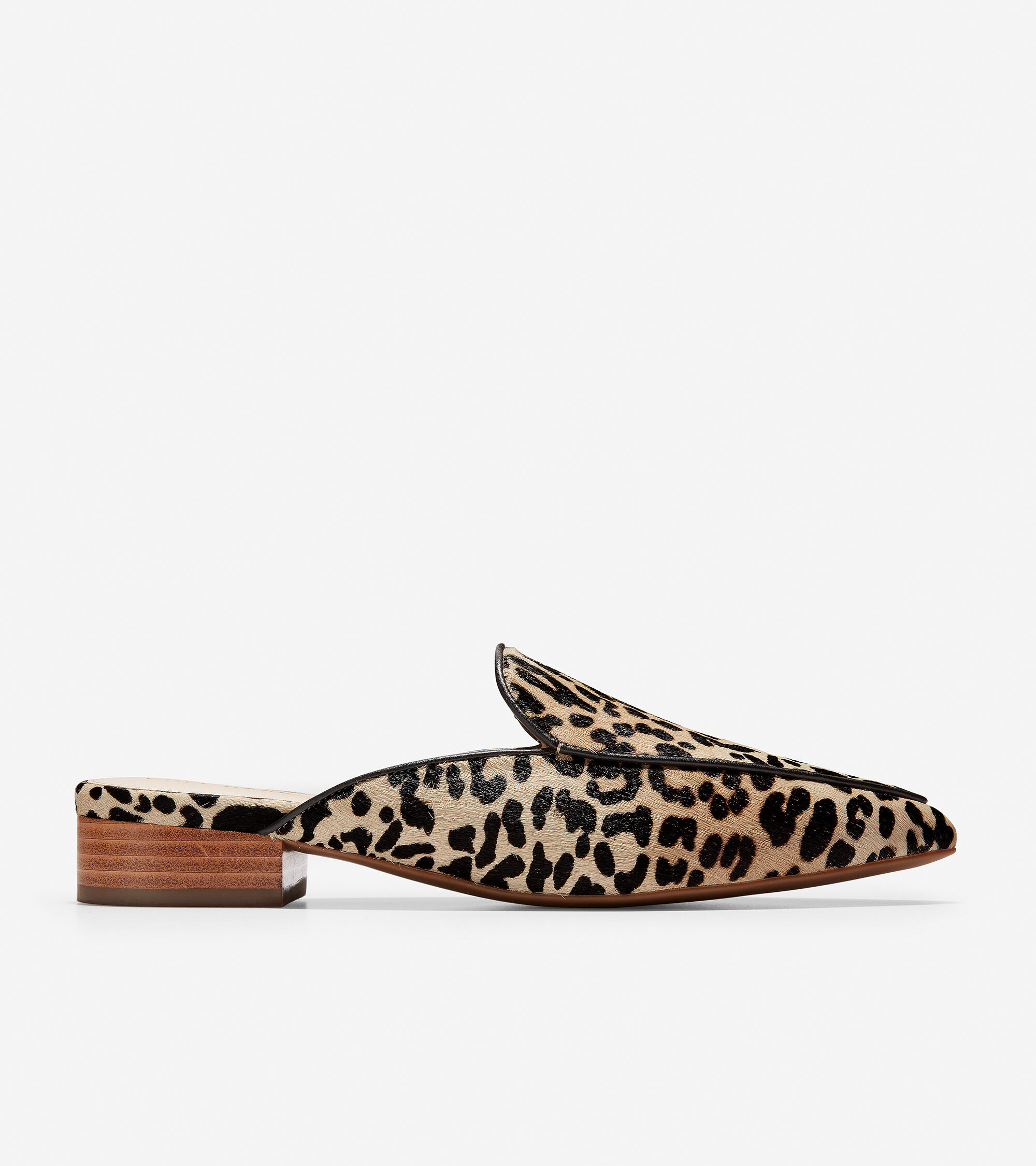 cheetah slip on mules