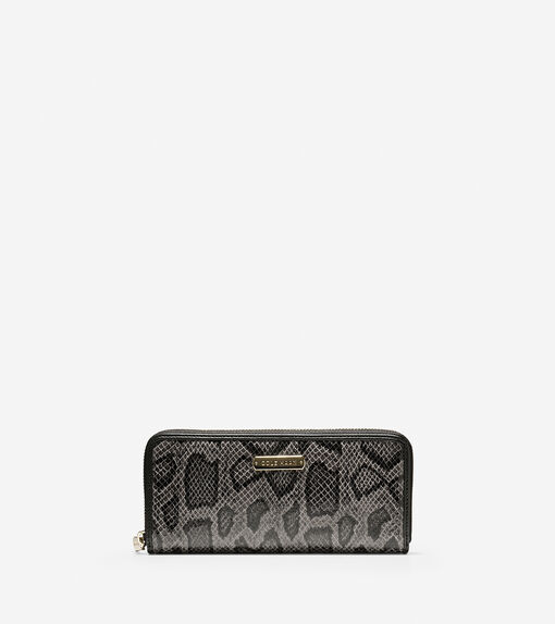 Copley Large Zip Continental Wallet in Light Gray