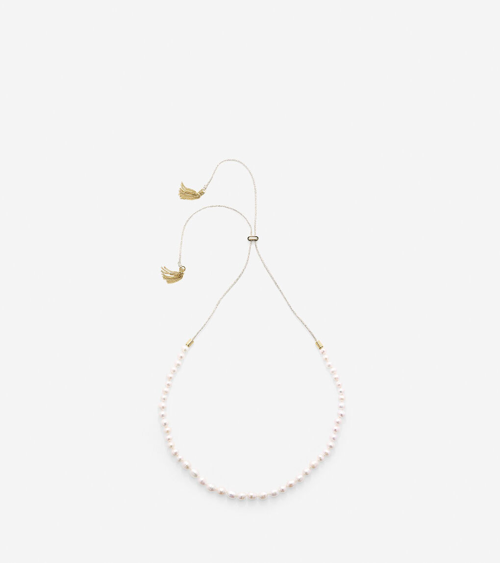 Tali Pearl Fresh Water Pearl Pull Tie Necklace