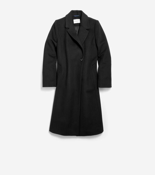 Women's Slick Wool Asymmetric Coat