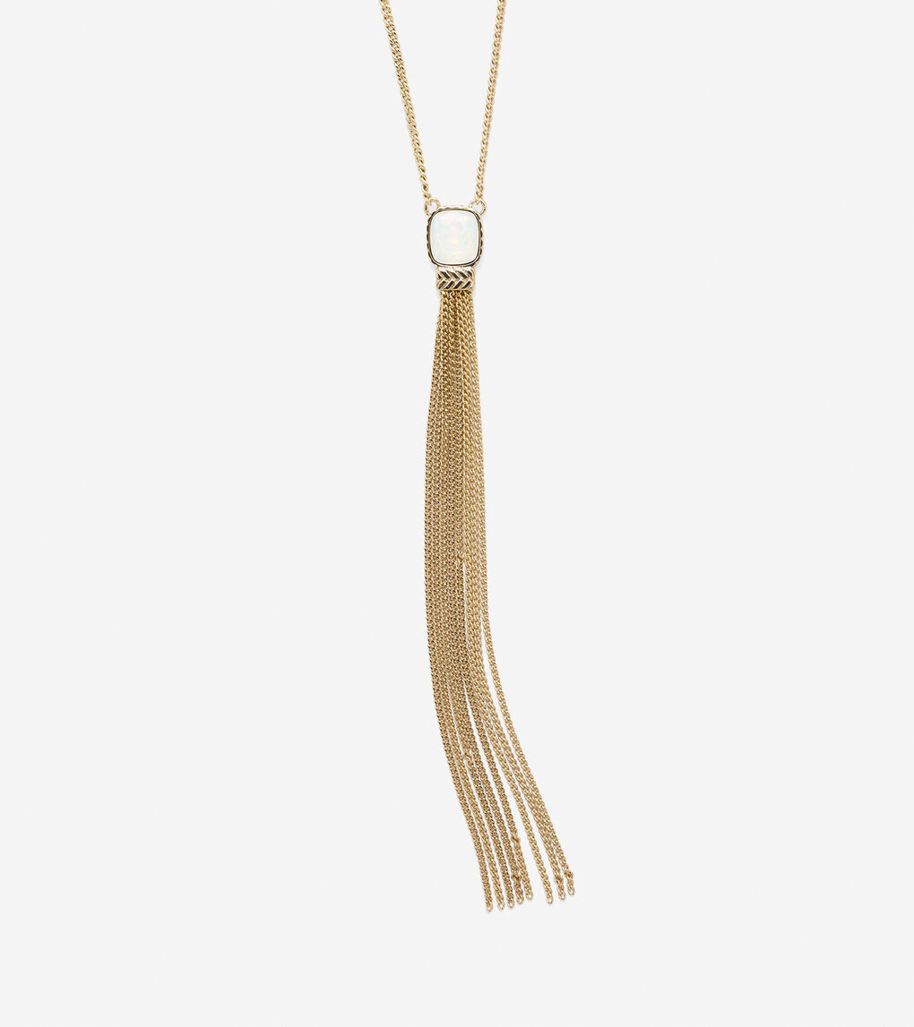 All A Fray Sand Opal Y Tassel Necklace