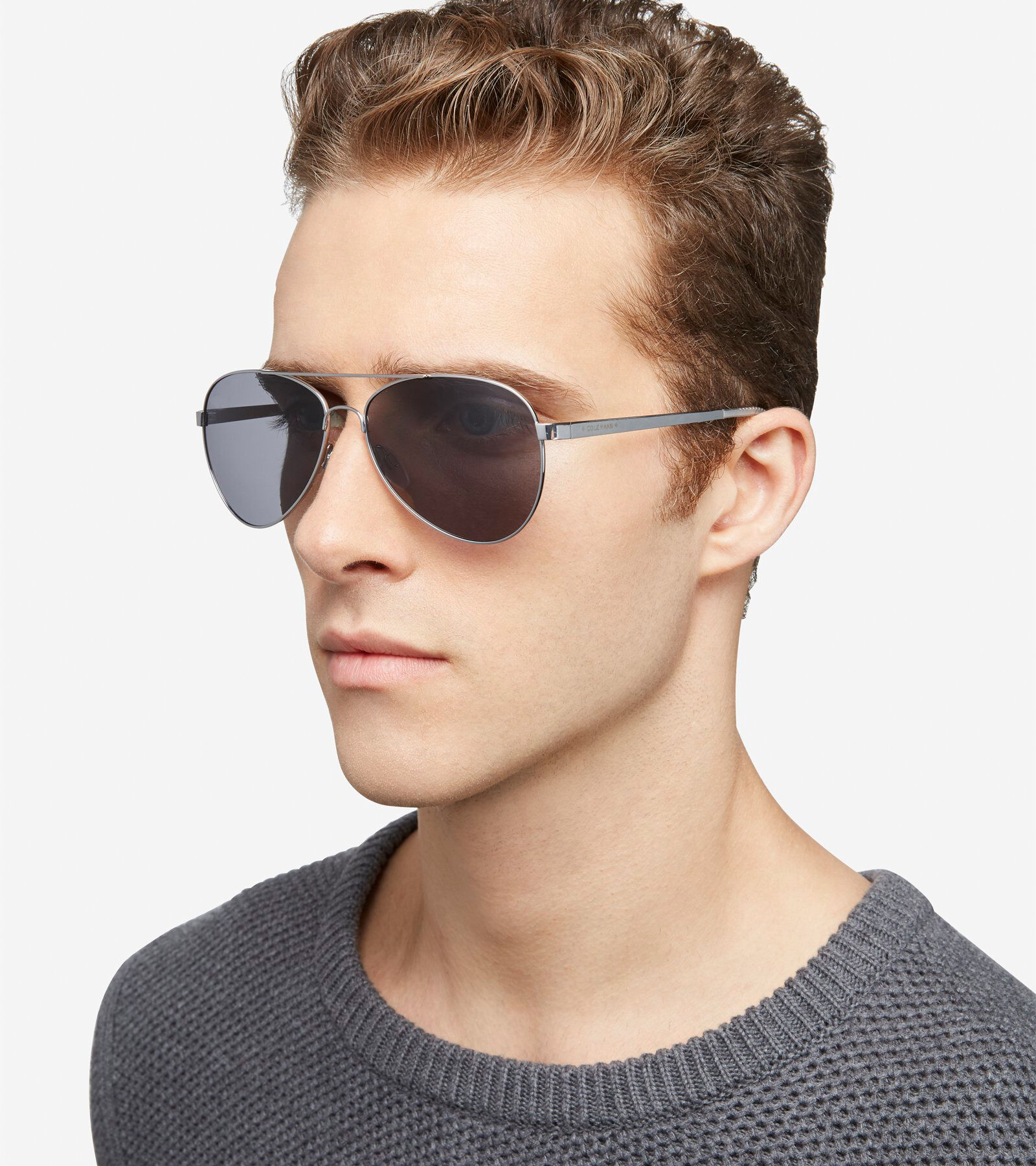 ZER GRAND Aviator Sunglasses in Silver Cole Haan
