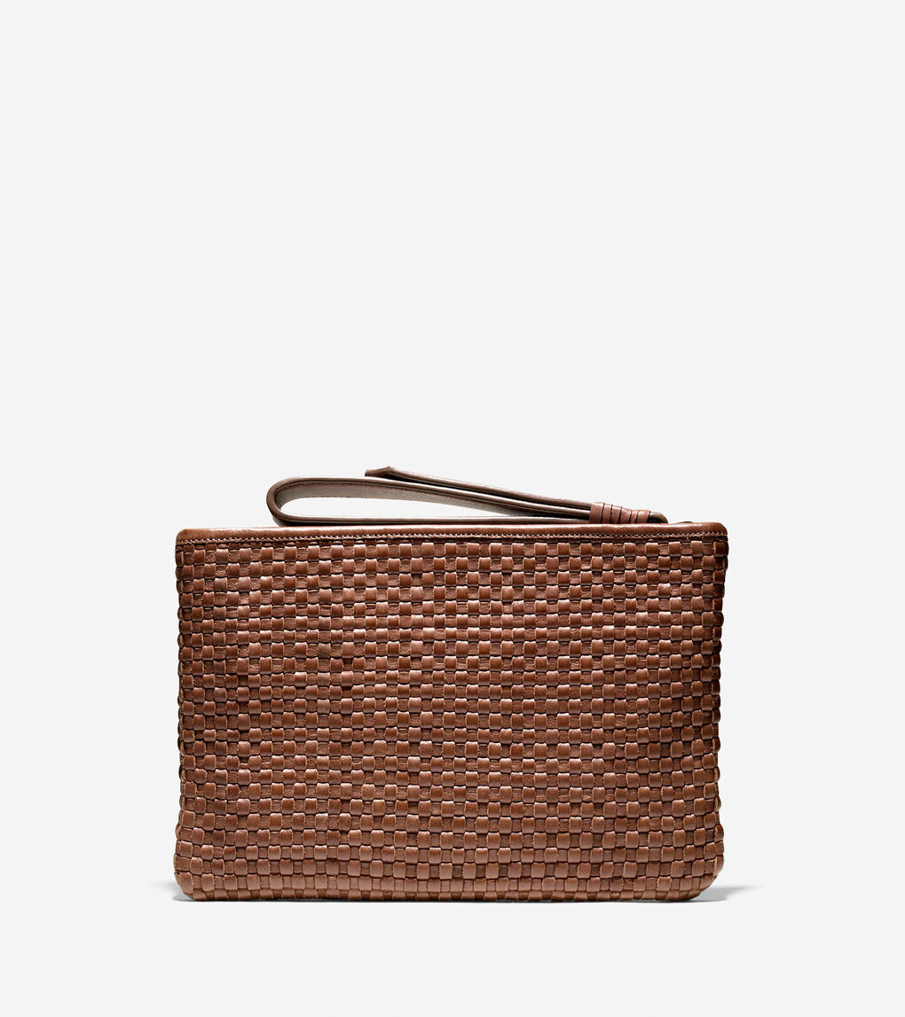 Bethany Weave Medium Pouch in Medium Brown | Cole Haan