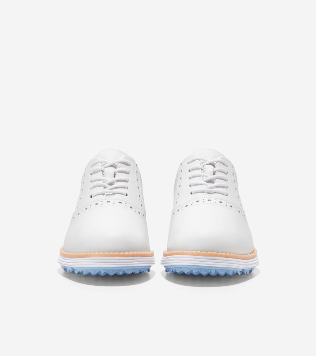 Women's ØriginalGrand Shortwing Oxford Waterproof Golf Shoes in White | Cole Haan
