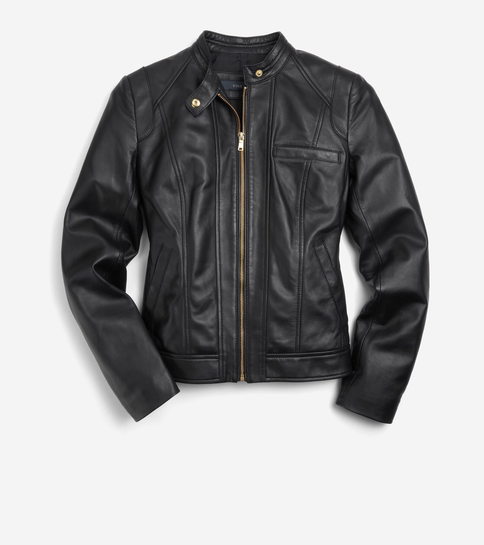 Cole Haan Leather Jacket In Black