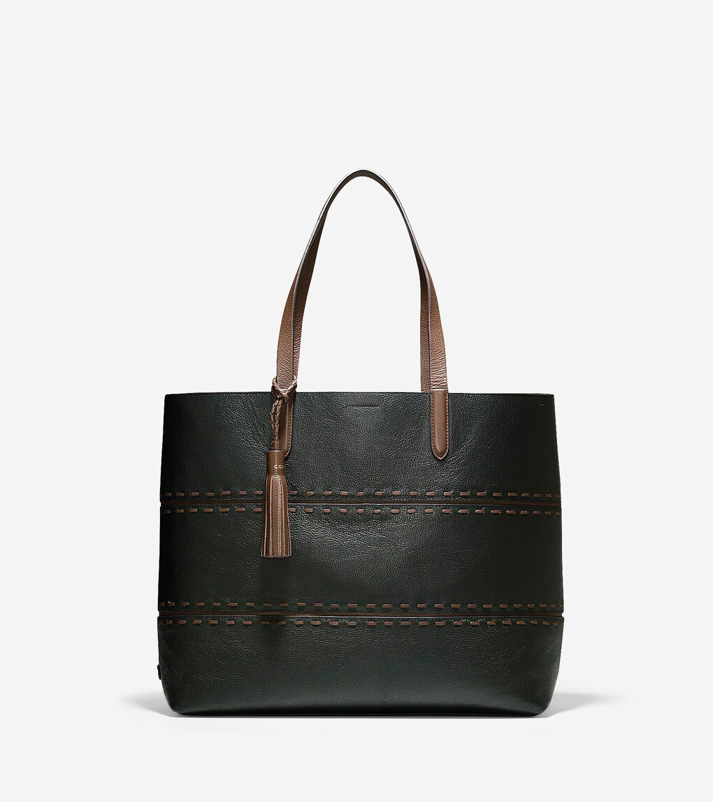 Women's Pinch Lacing Tote in Black-Chestnut | Cole Haan
