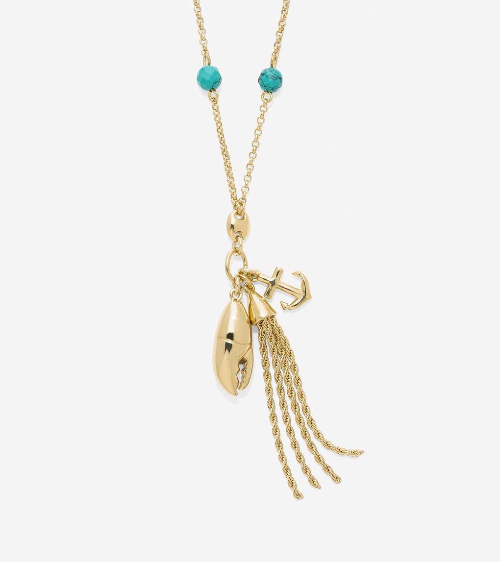 By The Sea Semi-Precious Beaded Lobster Necklace