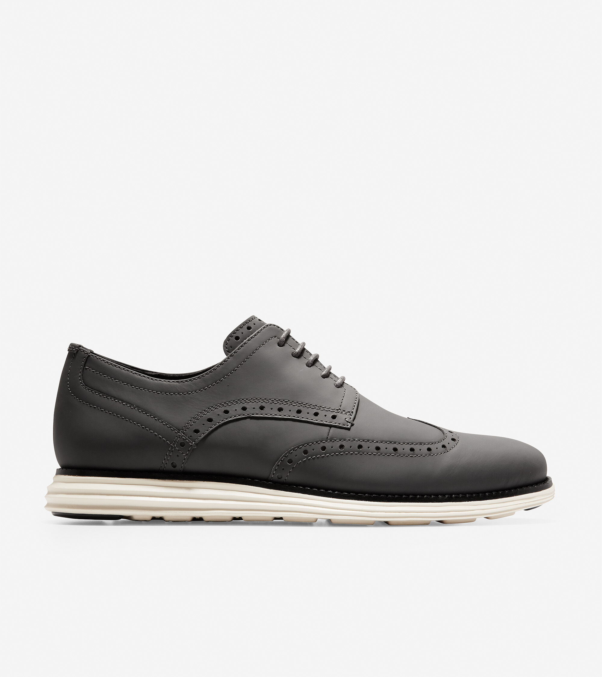 Wingtip Oxford in Grey Matte Leather 