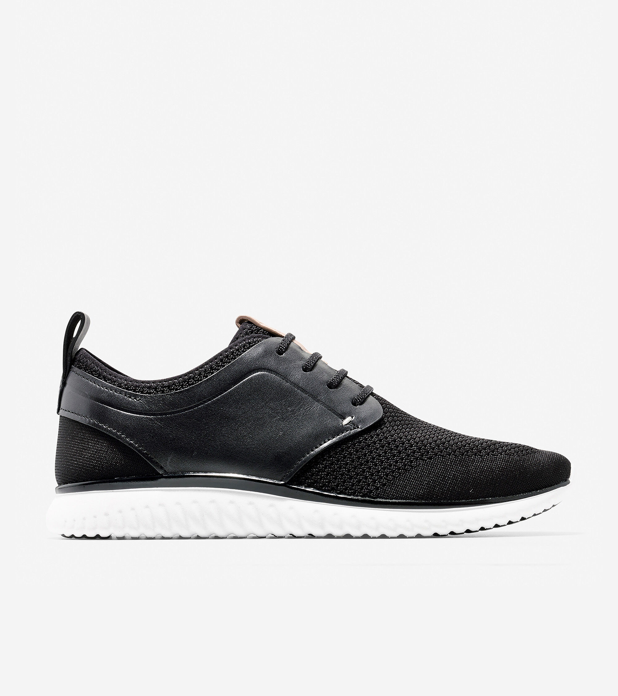 Men's GrandMotion Saddle Knit Sneakers in Black-White | Cole Haan