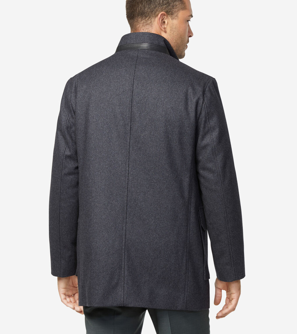 Men's Melton Wool 3-in-1 Coat in Charcoal | Cole Haan
