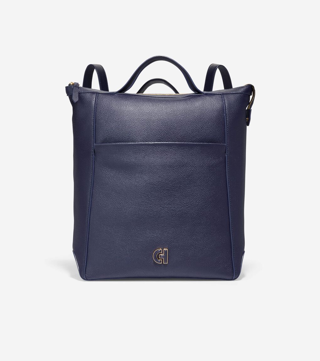 Cole Haan Grand Ambition Convertible Leather Backpack - Evening Blue