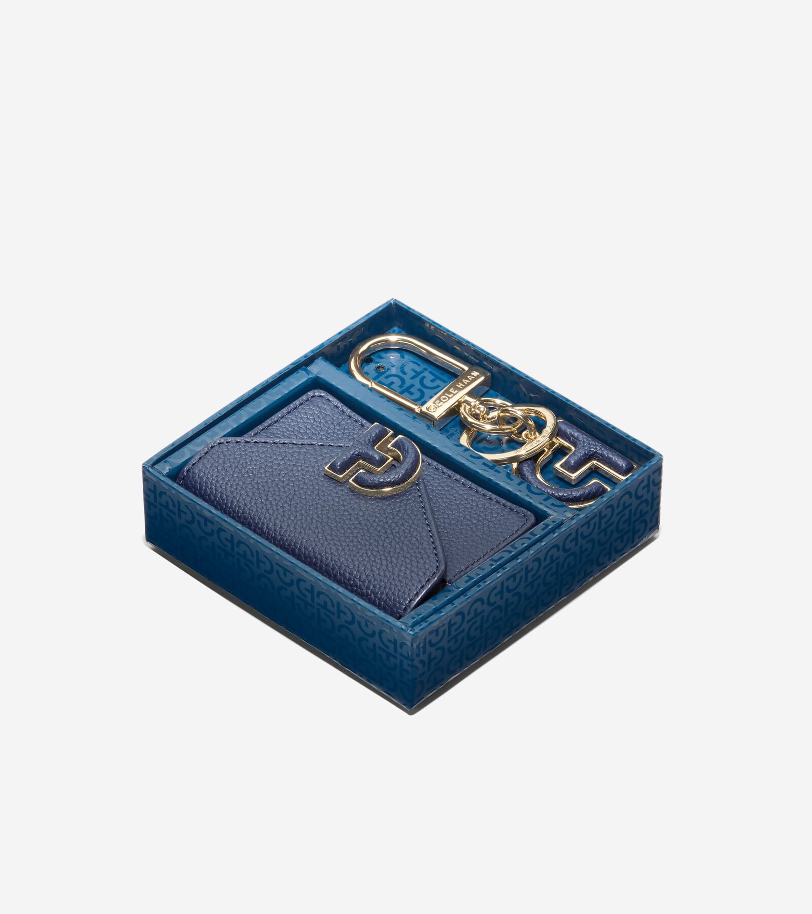 Cole Haan Town Card Case Gift Set In Blue