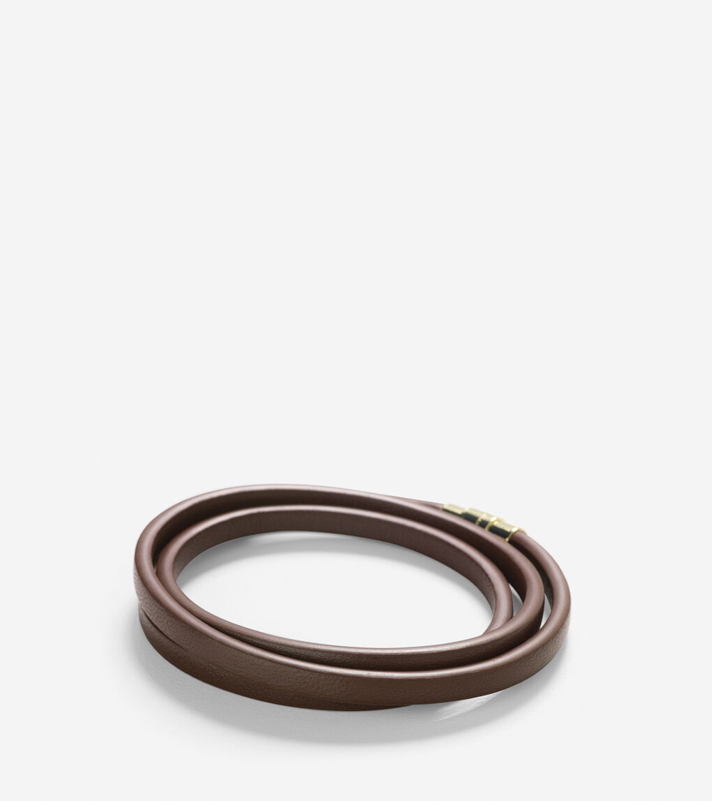 Thin Leather Strap Bracelet With Magnet Closure
