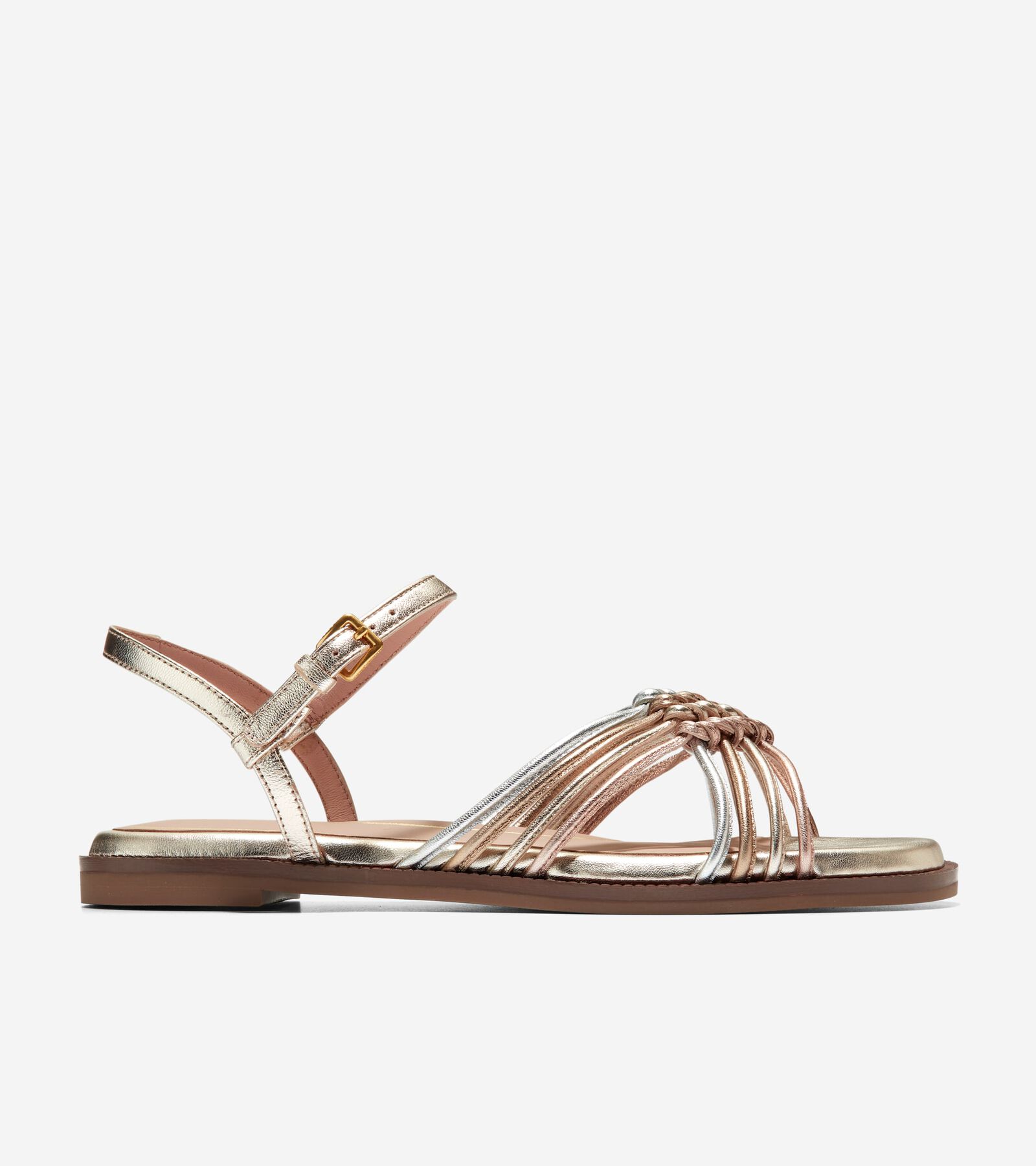 Shop Cole Haan Jitney Knot Sandal In Soft Gold-silver-rose Gold