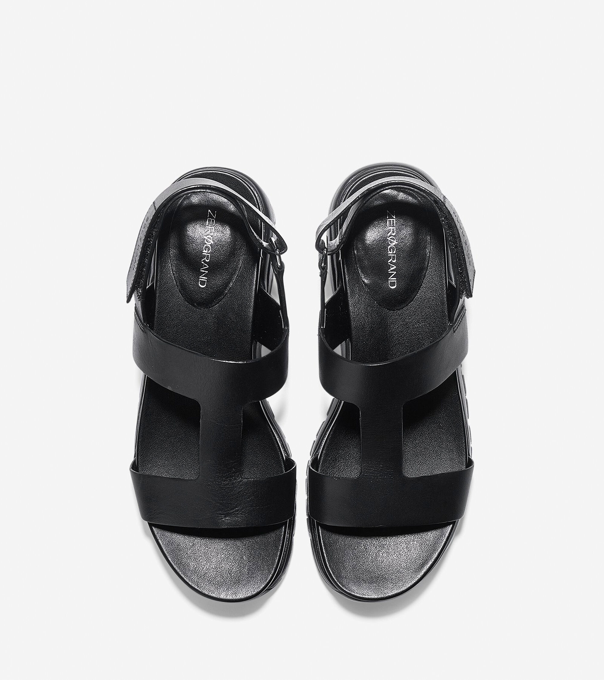 ZEROGRAND T Strap Sandals in Black Black Cole Haan ZEROGRAND T Strap Sandals in Black Black Cole Haan
