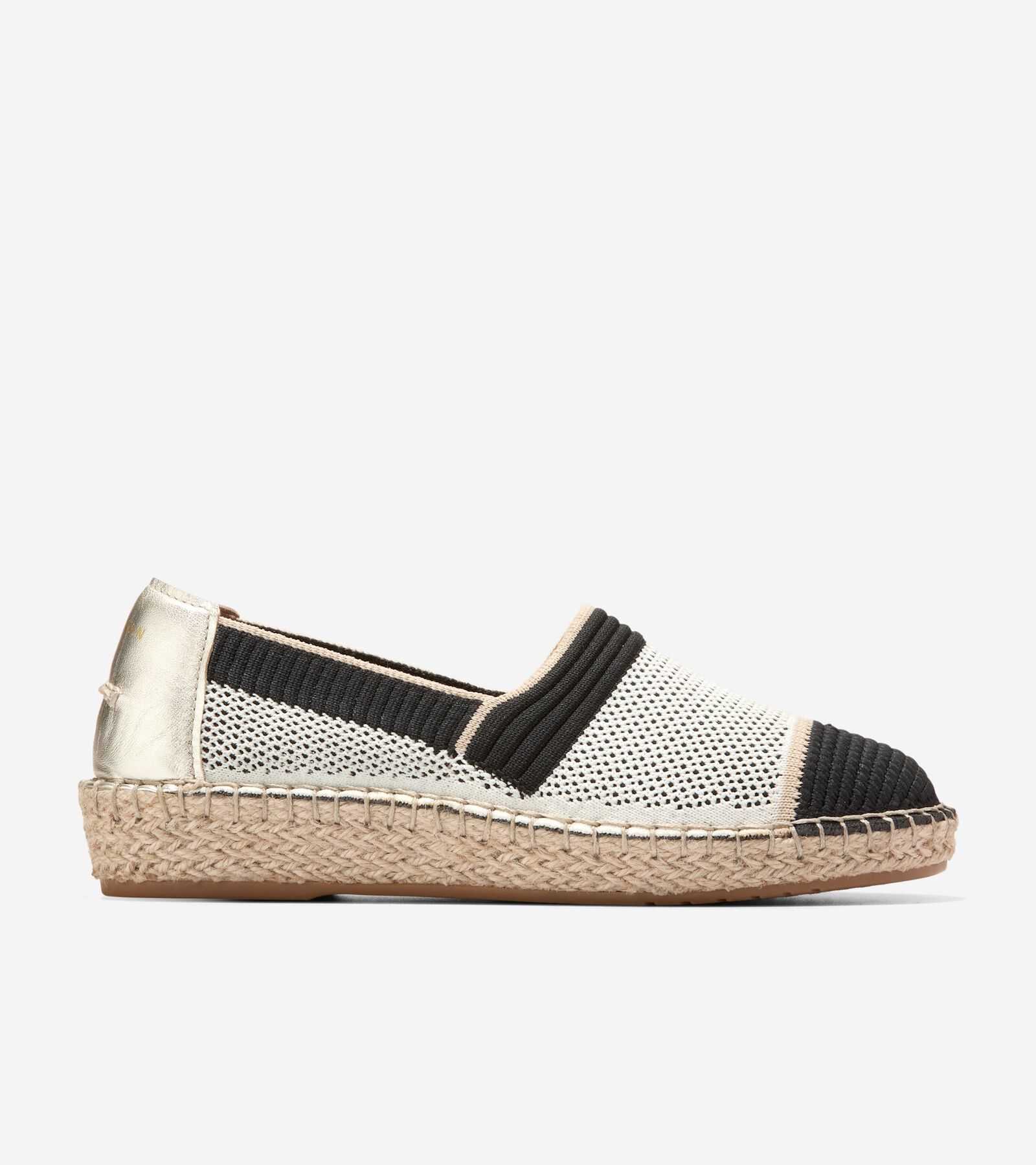 Shop Cole Haan Cloudfeel Espadrille Ii In Ivory Stitchlite-soft Gold