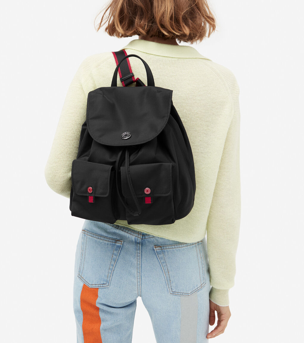 WOMENS Nylon Flap Backpack