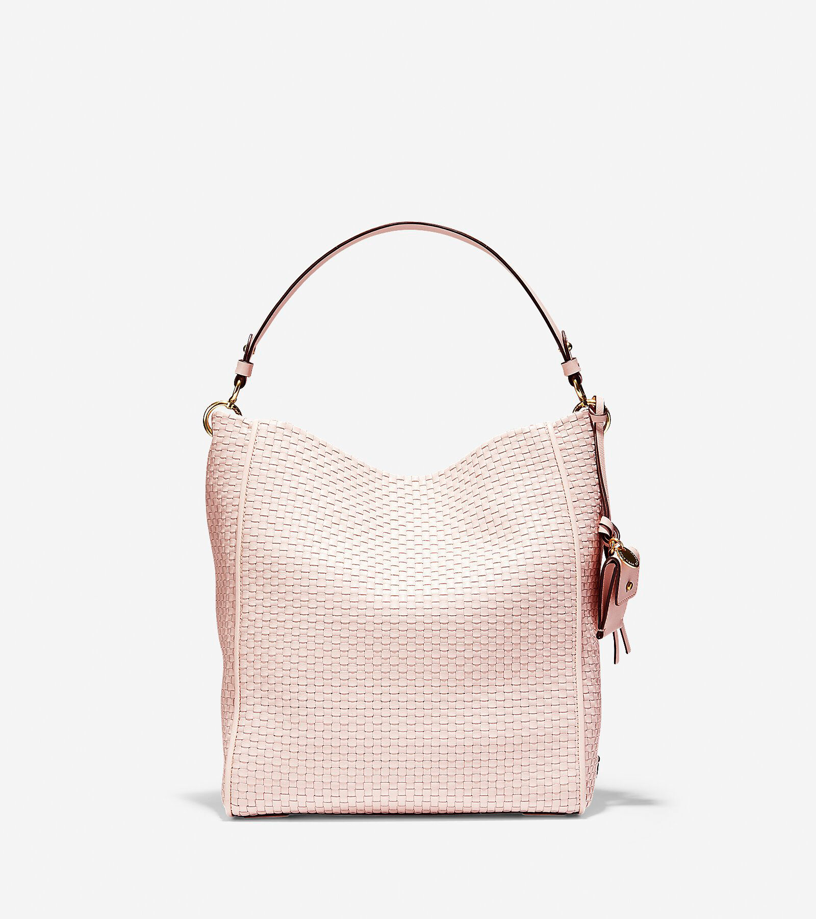 Zoe Woven Bucket Hobo in Light Pink Cole Haan