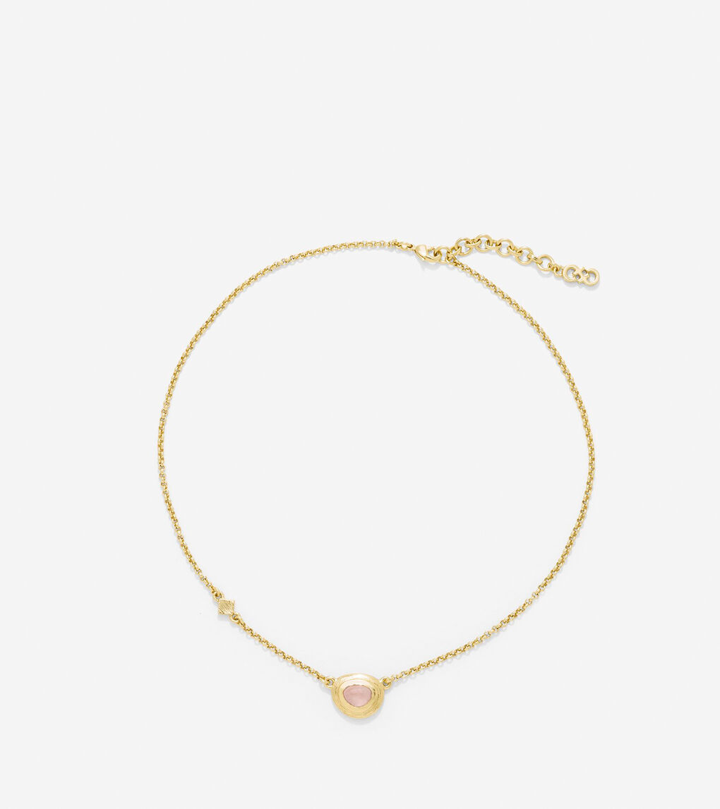 Dainty Semi-Precious Pendant Necklace