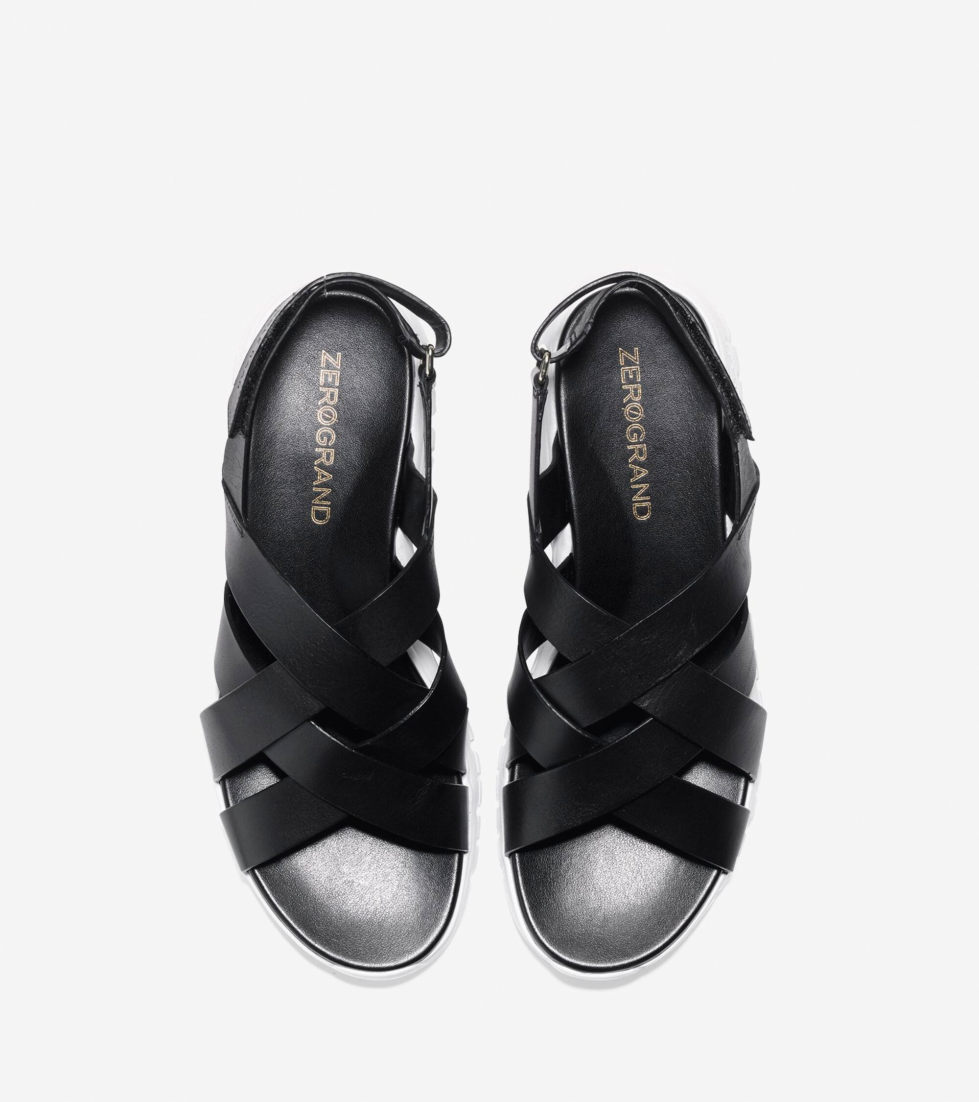 Women's ZEROGRAND Criss Cross Sandals in Black-White | Cole Haan