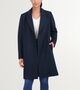 Women's Asymmetrical Peak Lapel Coat Navy