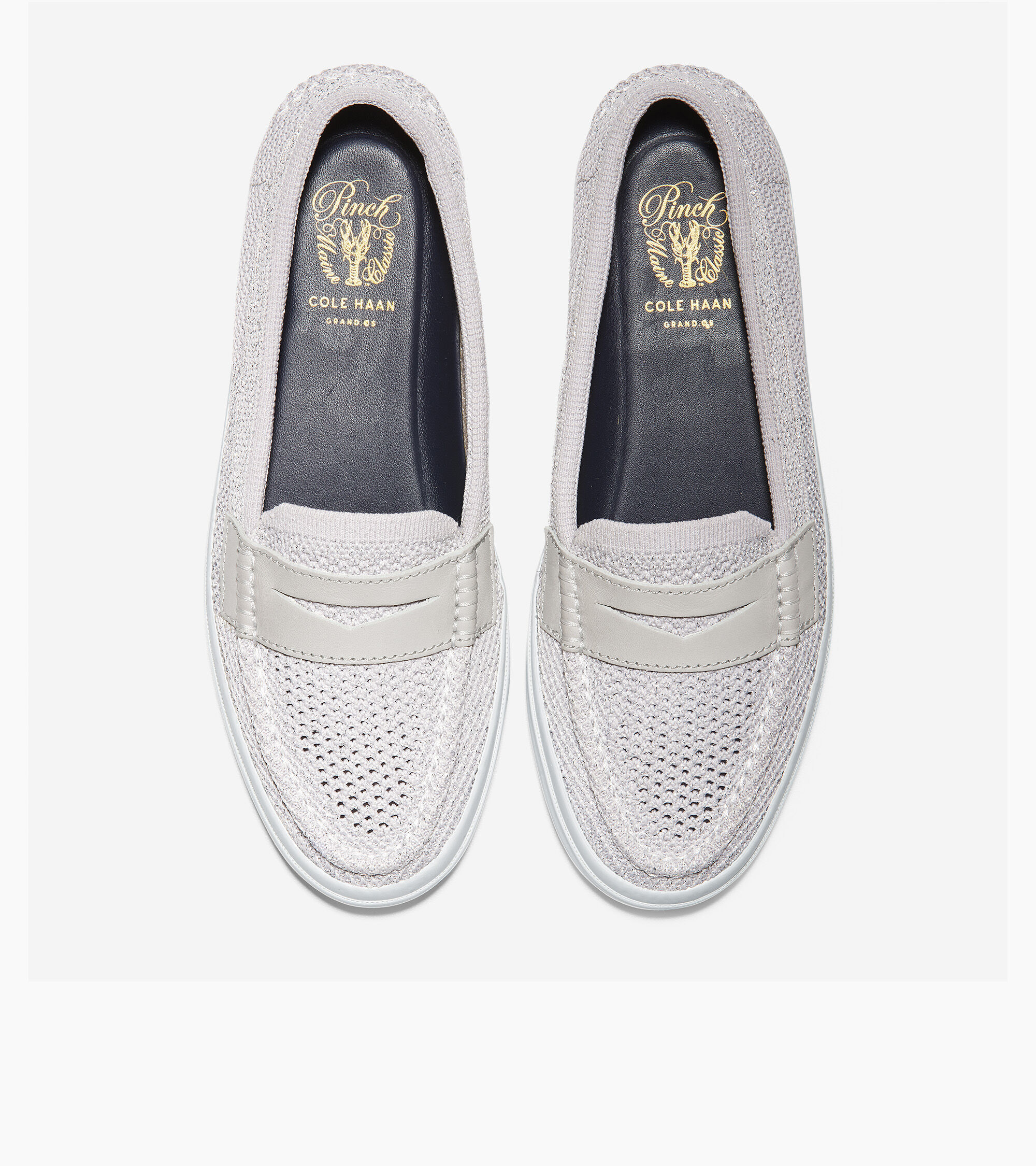 cole haan silver loafers