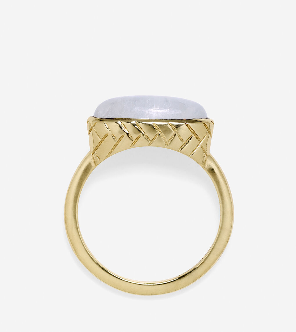 Basket Weave Oval Semi-Precious Ring