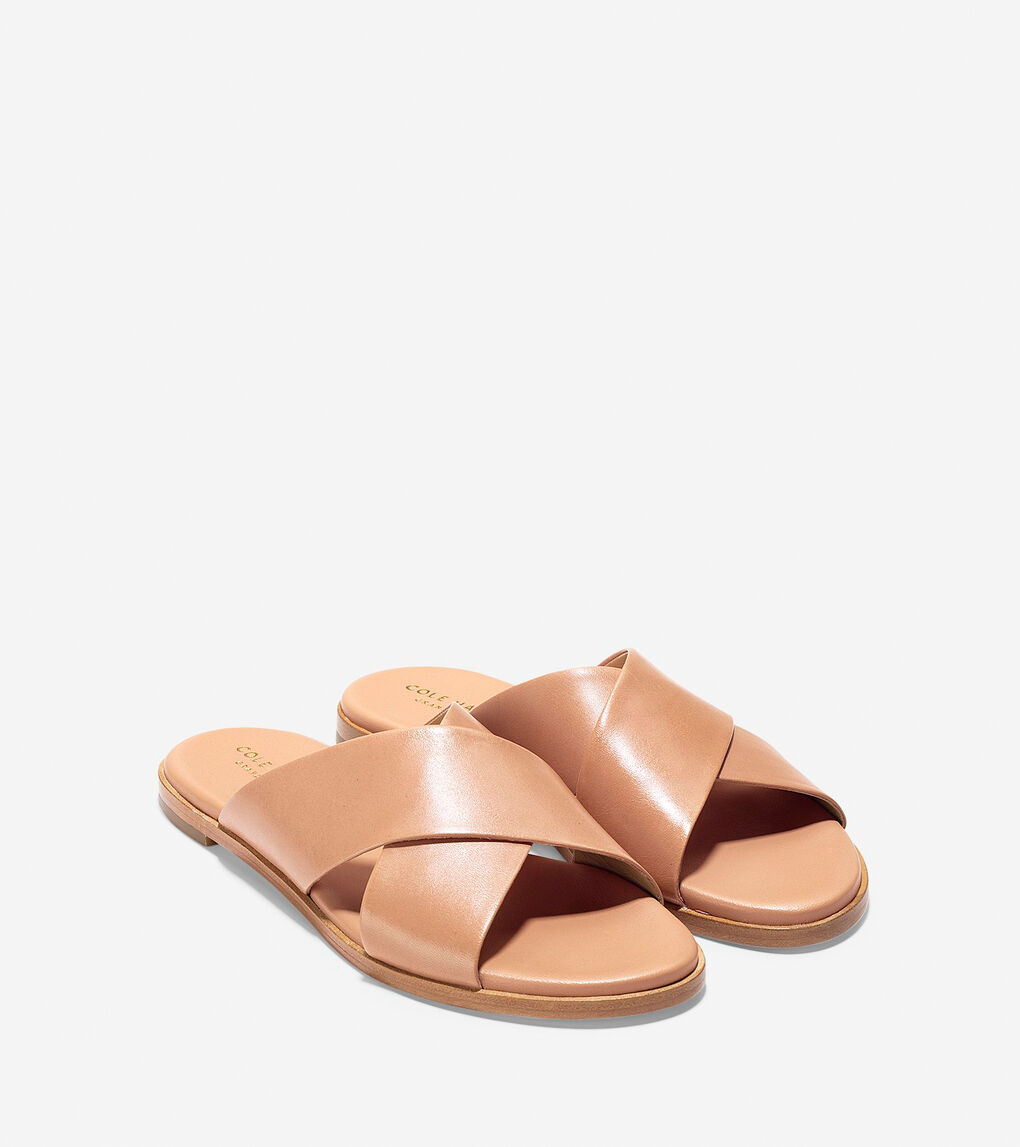 Women's Anica Criss Cross Sandal in Sahara Leather | Cole Haan US