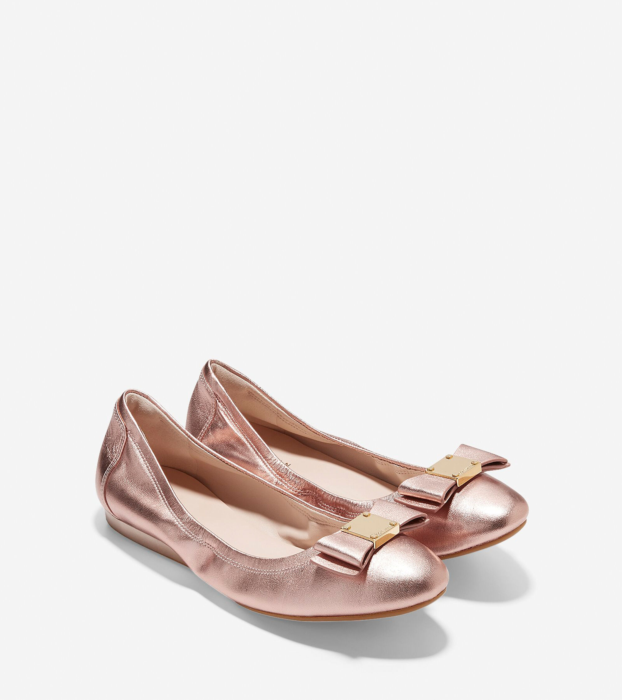 Womens Tali Bow Ballet Flats in Rose Gold | Cole Haan