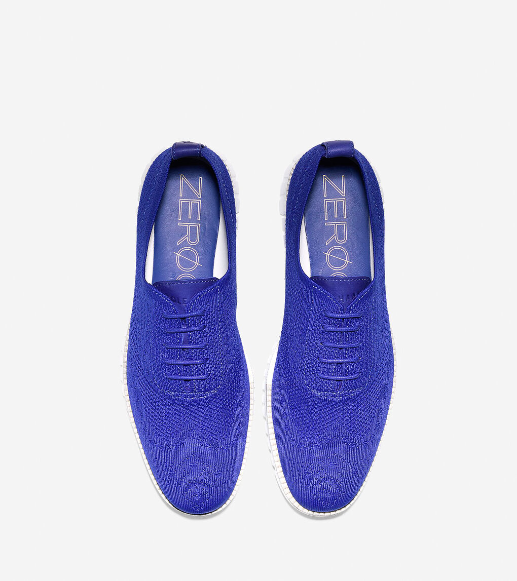 Men's ZERÃGRAND Wingtip Oxford in Storm Blue Knit-silver Mist | Cole Haan