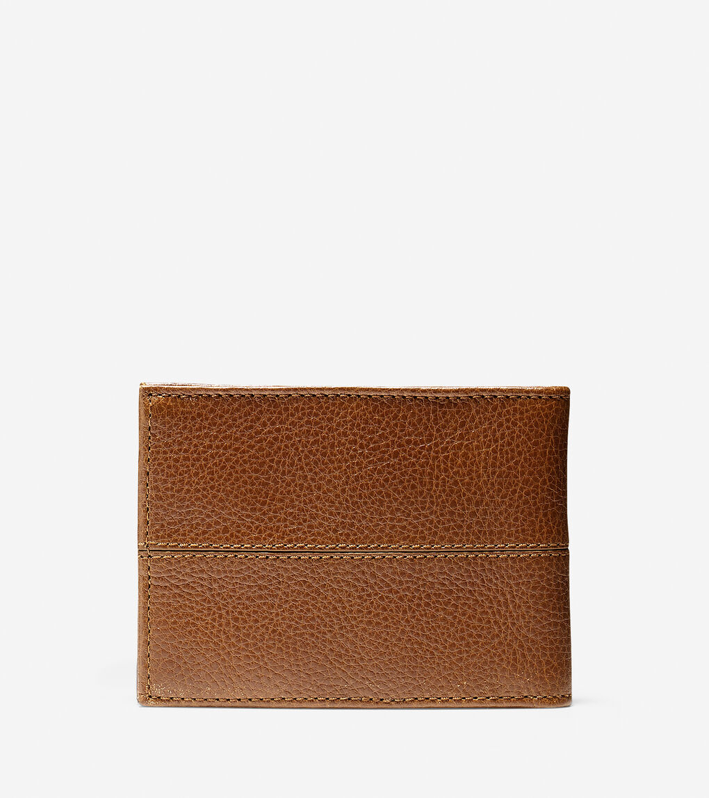 Pebbled Leather Slim Billfold Wallet