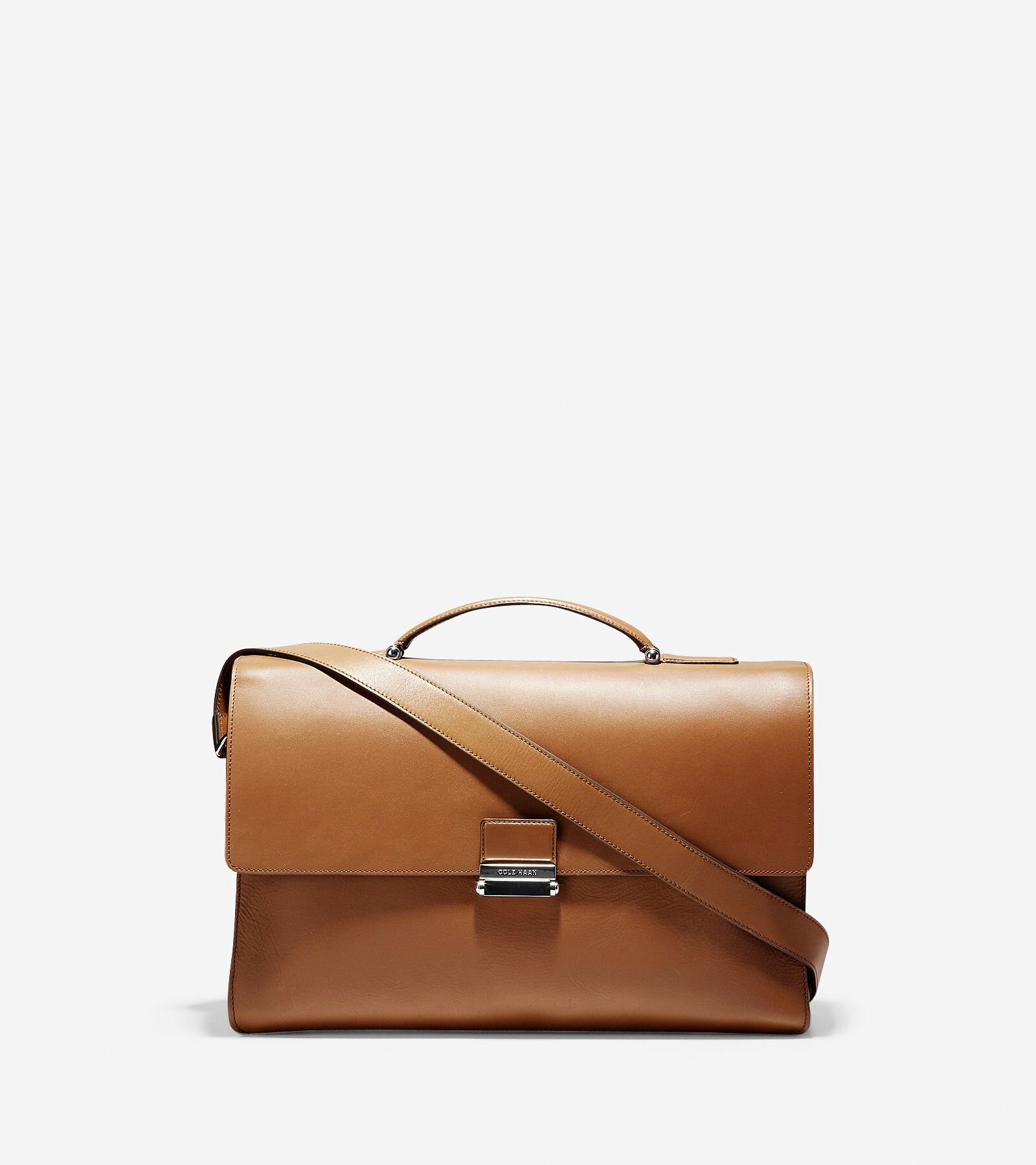 Washington Grand Double Gusset Brief Case in Light Brown Cole Haan