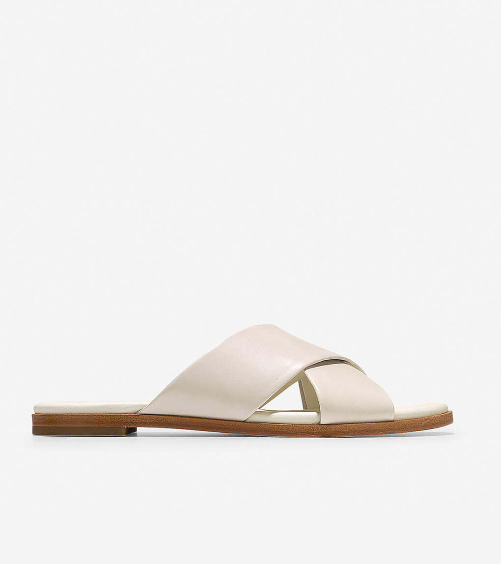 Anica Criss Cross Sandals in Ivory Leather | Cole Haan