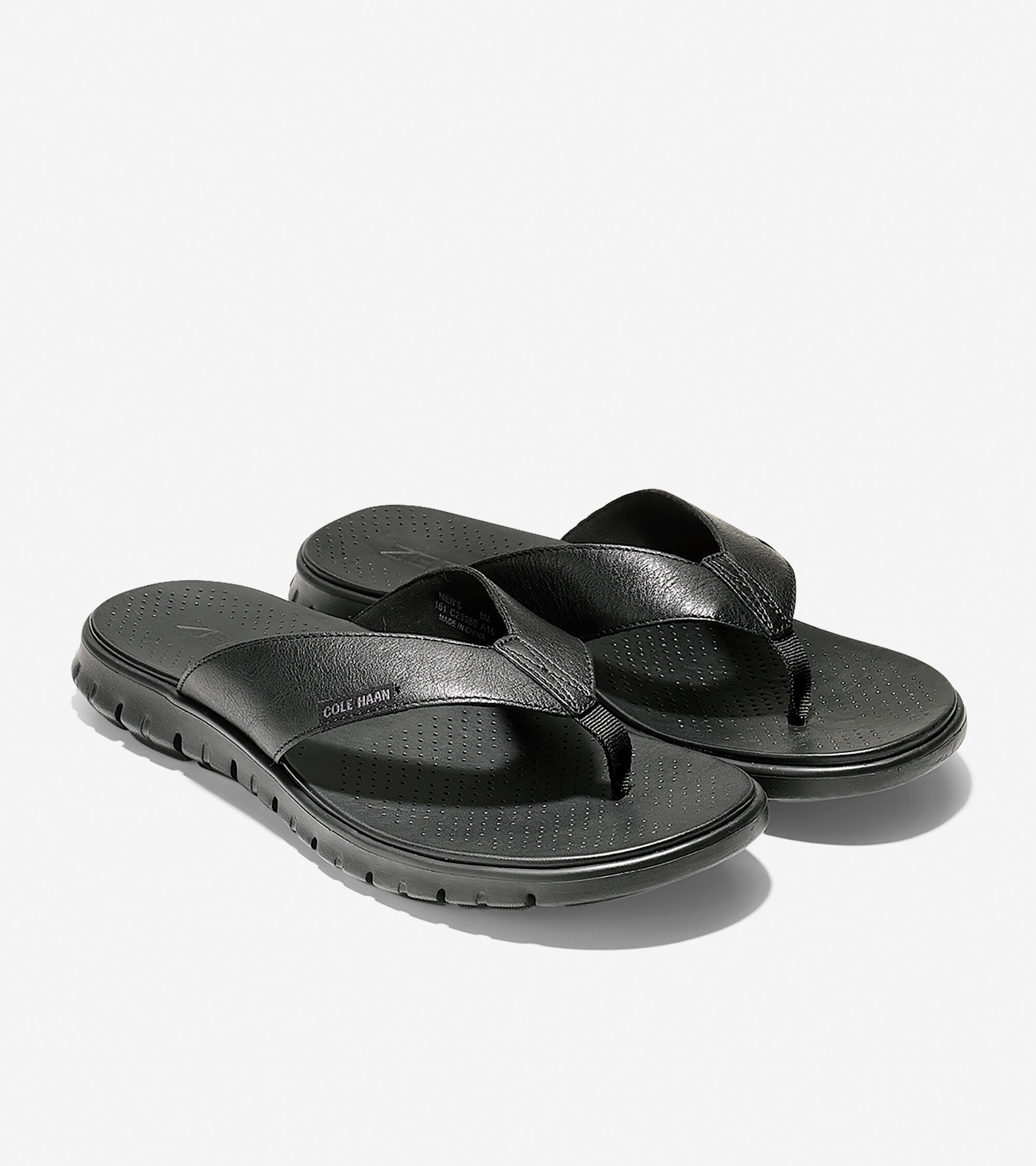 Thong Sandal in Black Leather-black 