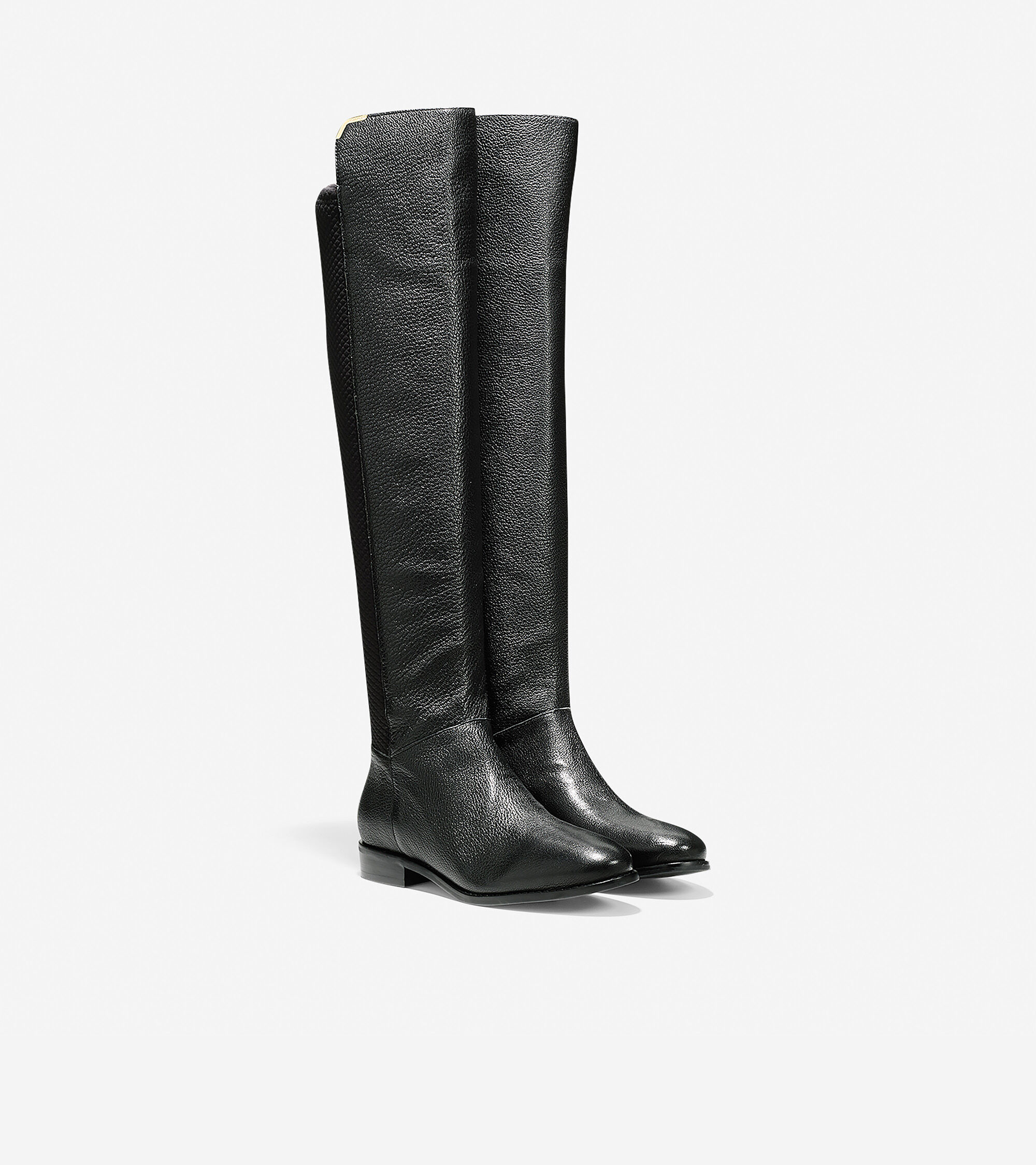 The Knee Boot in Black Leather 