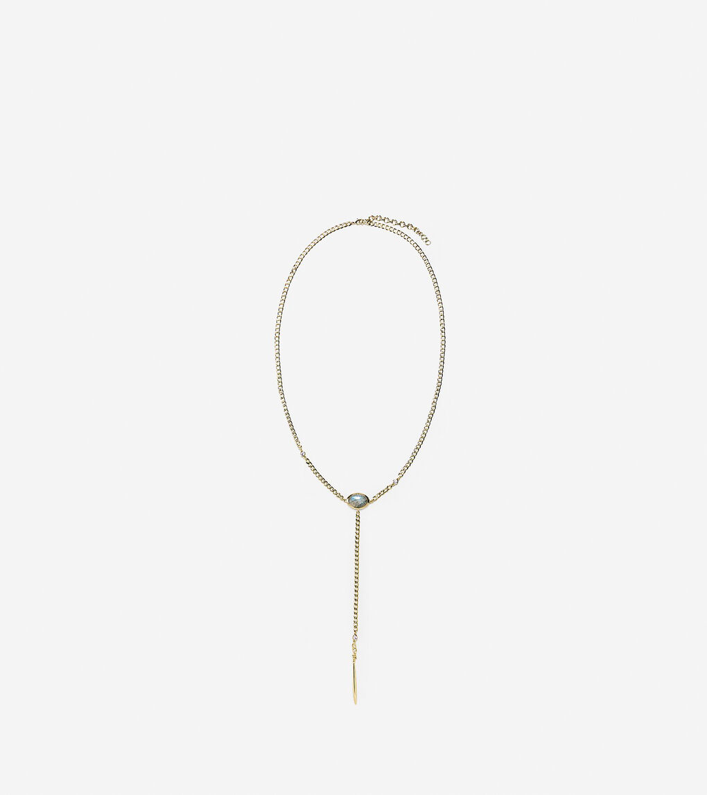 22” Semi-Precious Pendant Y Necklace