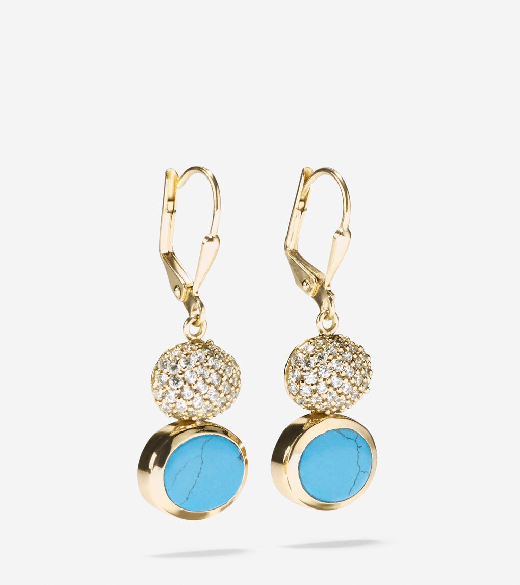 Spring Street Fashion Semi-Precious Double-Drop Earrings