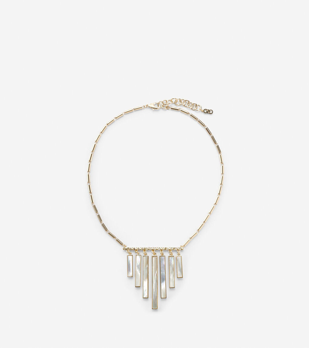 Tali Mother Of Pearl Frontal Fringe Necklace
