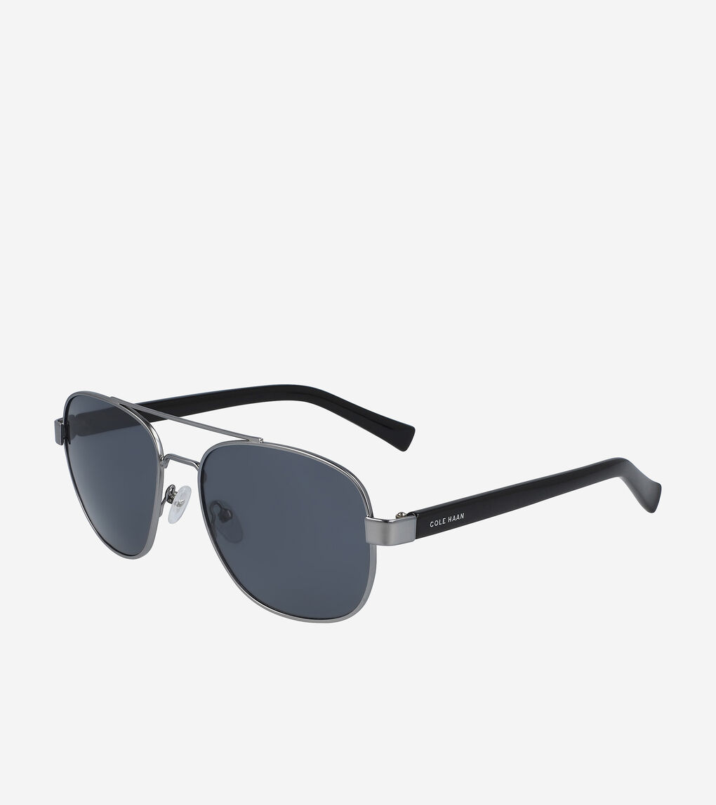 Men's Metal Navigator Sunglasses in Gunmetal | Cole Haan