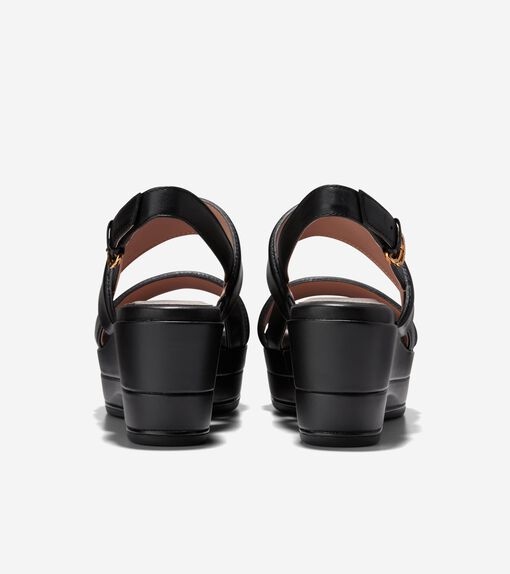 Women's Aislin Wedge Sandals in Black | Cole Haan