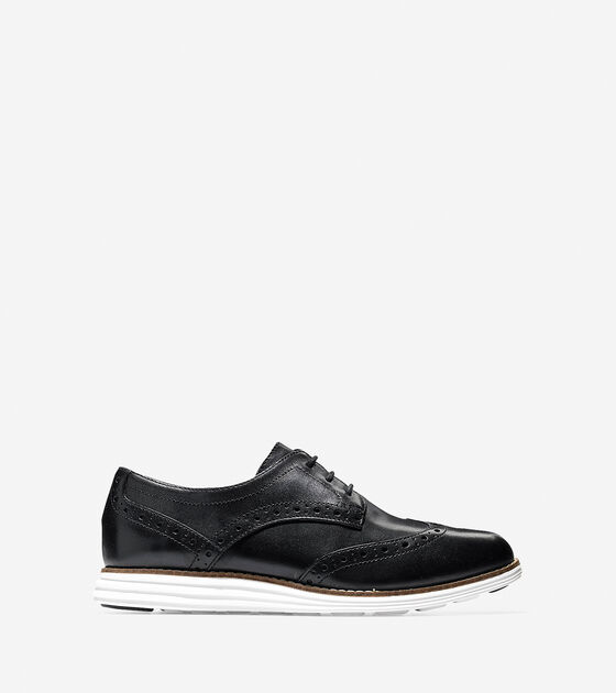 womens black wingtip oxford shoes