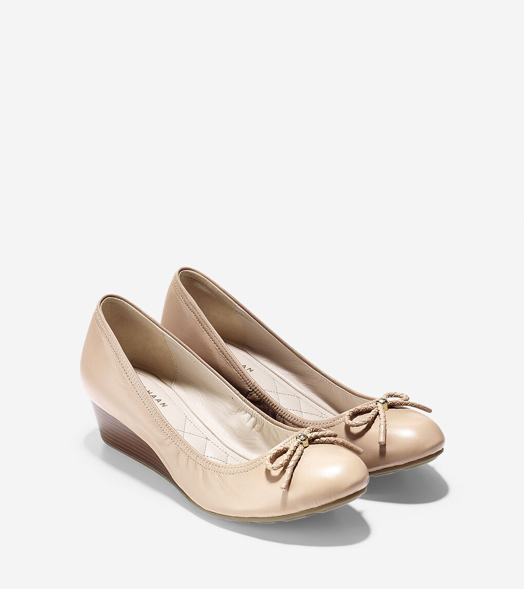 Women's Tali Grand Lace Wedges 40mm in Maple | Cole Haan