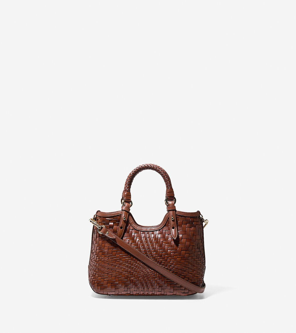 Genevieve Weave Mini Triangle Tote