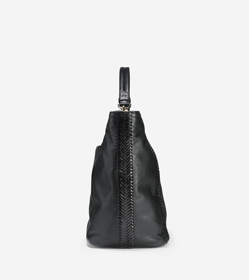 Nickson Double Strap Hobo in Black | Cole Haan