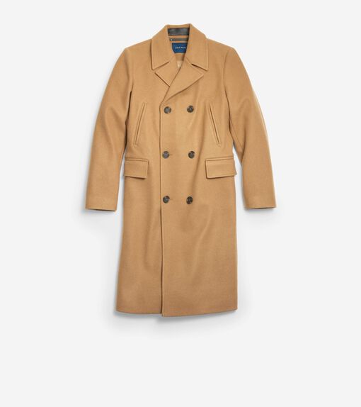 Men's Double Breasted Stretch Wool Coat