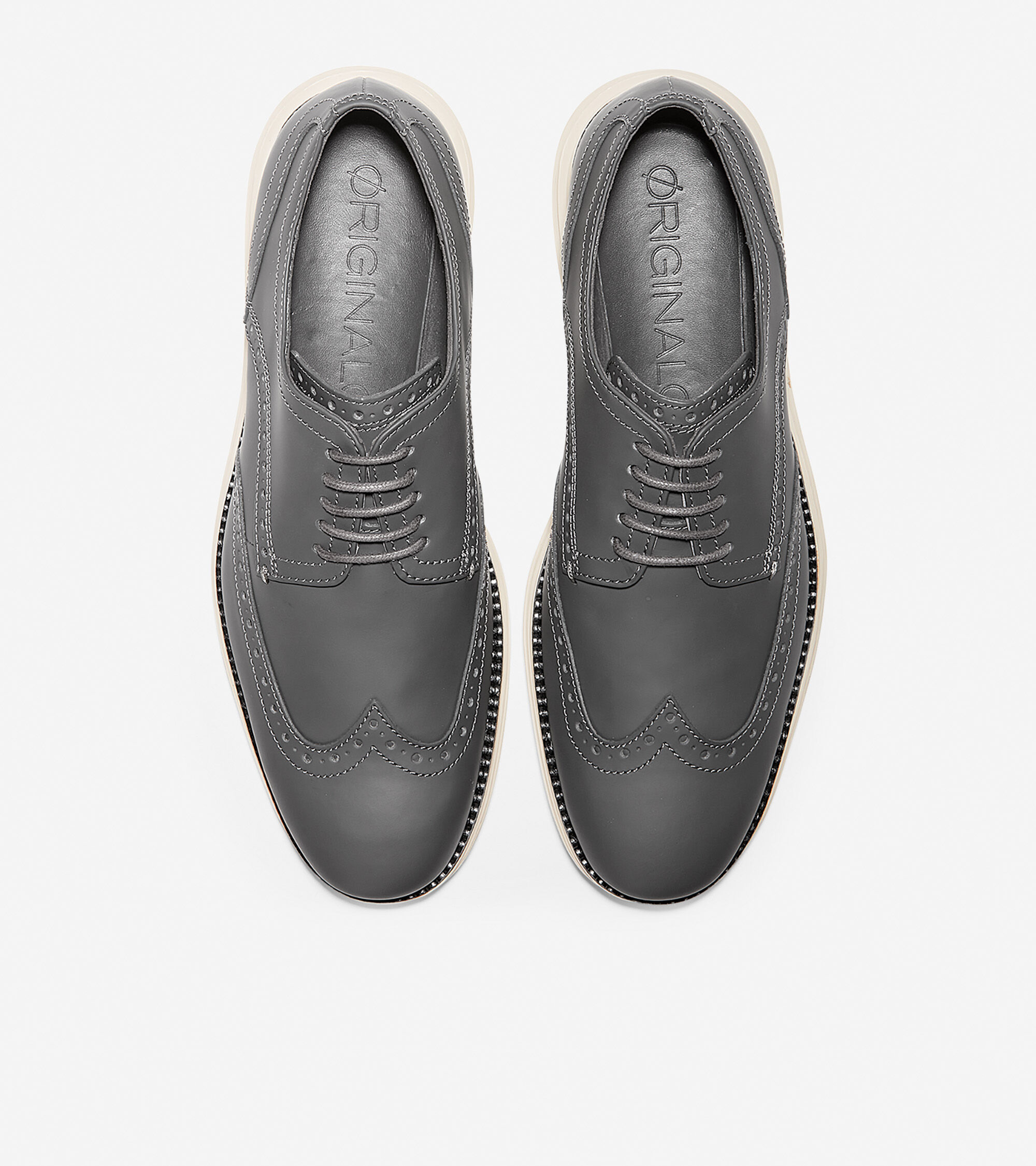 gray wingtip shoes