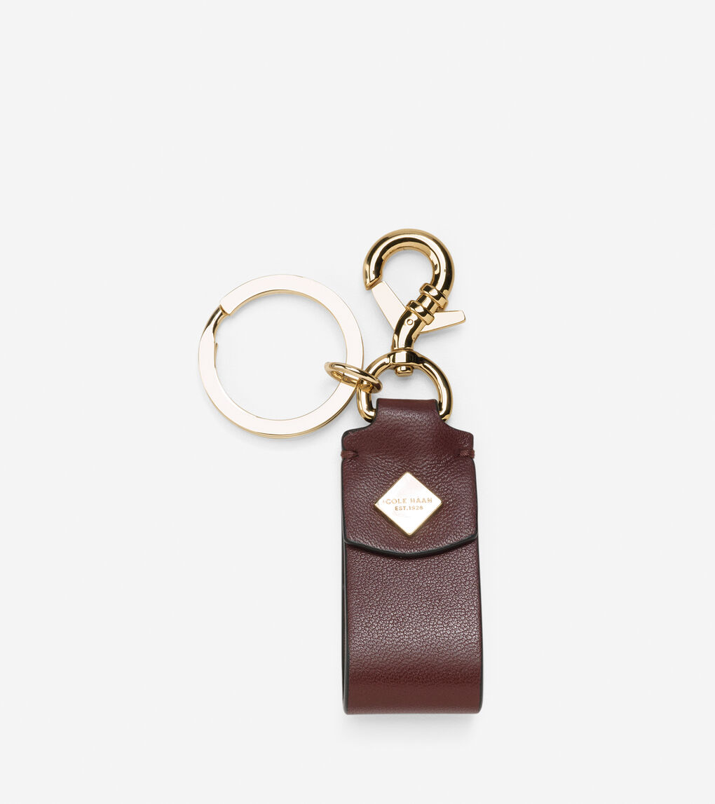 Leather Strap Key Fob in Brown | Cole Haan