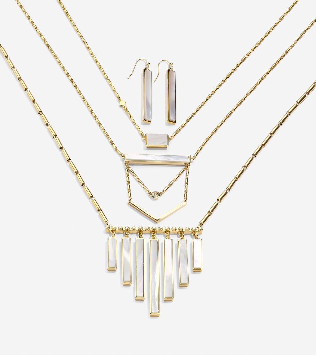 Tali Mother Of Pearl Frontal Fringe Necklace