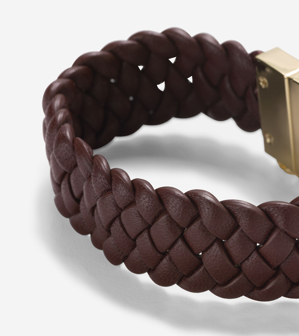 Braided Leather Bracelet in Brown | Cole Haan